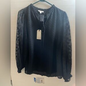 Cotton Bleu Women’s Small Elegant Black Blouse